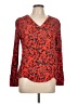 Hinge Red Long Sleeve Blouse Size L - photo 1