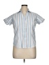 Bogari Stripes Blue Short Sleeve Blouse Size XL - photo 1