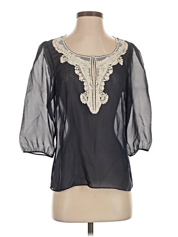 Fei 3/4 Sleeve Silk Top (view 1)