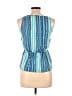 Aqua 100% Polyester Blue Sleeveless Blouse Size XL - photo 2