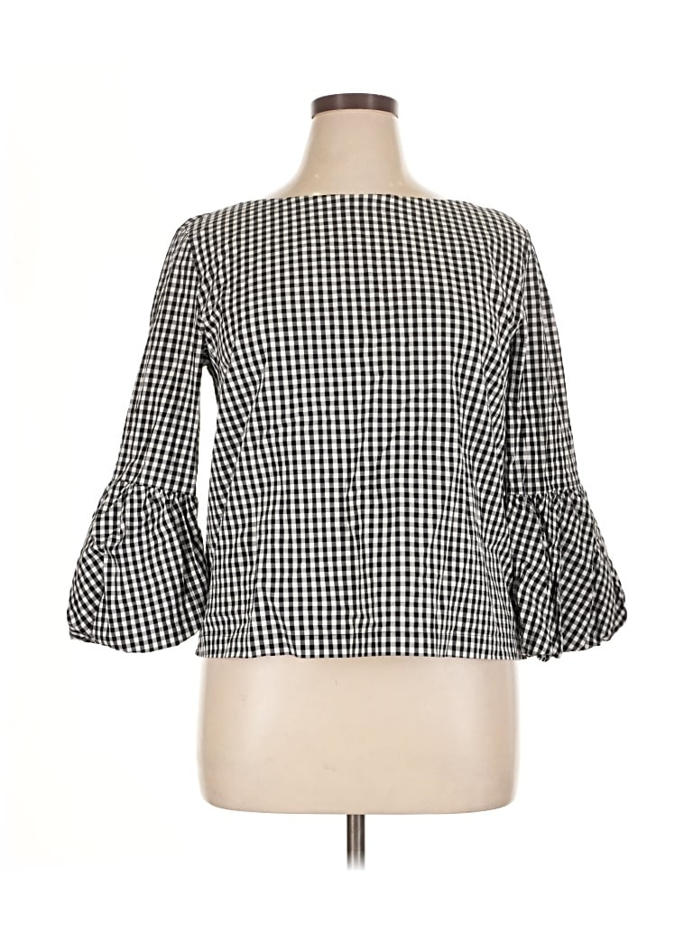 Pre-owned Laundry By Shelli Segal 3/4 Sleeve Blouse In Black