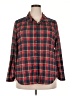 Polly & Esther 100% Polyester Plaid Red Long Sleeve Blouse Size 3X - photo 1