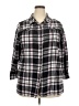 Roaman's 100% Cotton Plaid Black 3/4 Sleeve Button-Down Shirt Size 18 (L) - photo 1