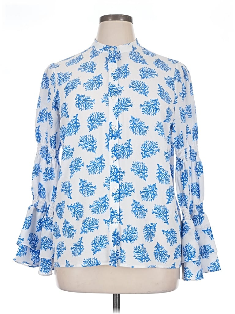 Pre-owned Michael Michael Kors Long Sleeve Blouse In Blue