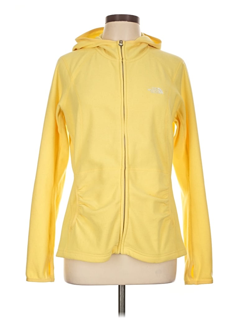 Pre-owned The North Face Zip Up Hoodie In Yellow