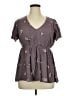Torrid Gray Purple Short Sleeve Blouse Size 1X Plus (1) - photo 1
