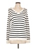 Croft & Barrow Stripes Ivory Pullover Sweater Size L - photo 1