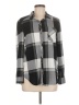 Love Potion Plaid Gray Long Sleeve Blouse Size M - photo 1
