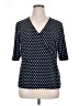 Liz Claiborne Polka Dots Blue 3/4 Sleeve Blouse Size XL - photo 1