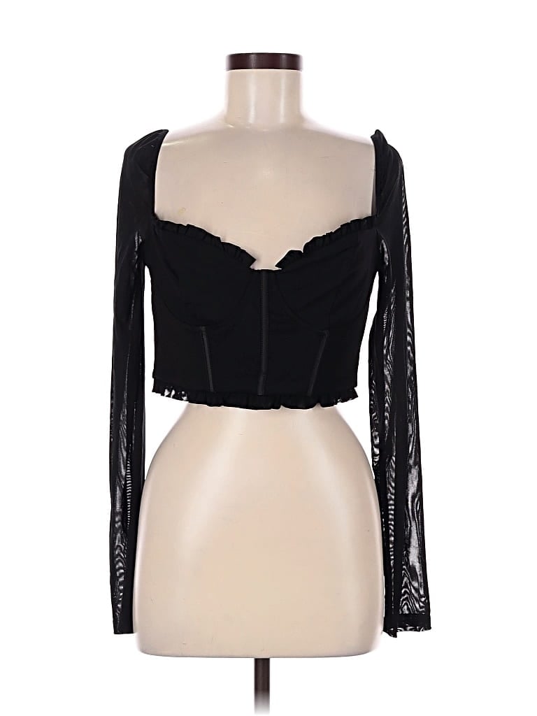 THATSSOFETCH Long Sleeve Top Black Sweetheart Neckline Tops - Used - Size 12