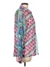 AP.NY 100% Cupro Print Teal Long Sleeve Blouse Size L - photo 4