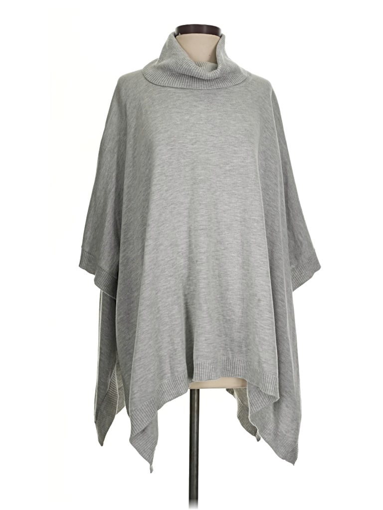 Pre-owned Peach Poncho In Gray