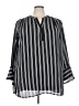 Violet & Claire 100% Polyester Stripes Black 3/4 Sleeve Blouse Size 2X - photo 1