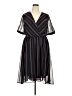 Lane Bryant 100% Polyester Stripes Black Casual Dress Size 18 - photo 1