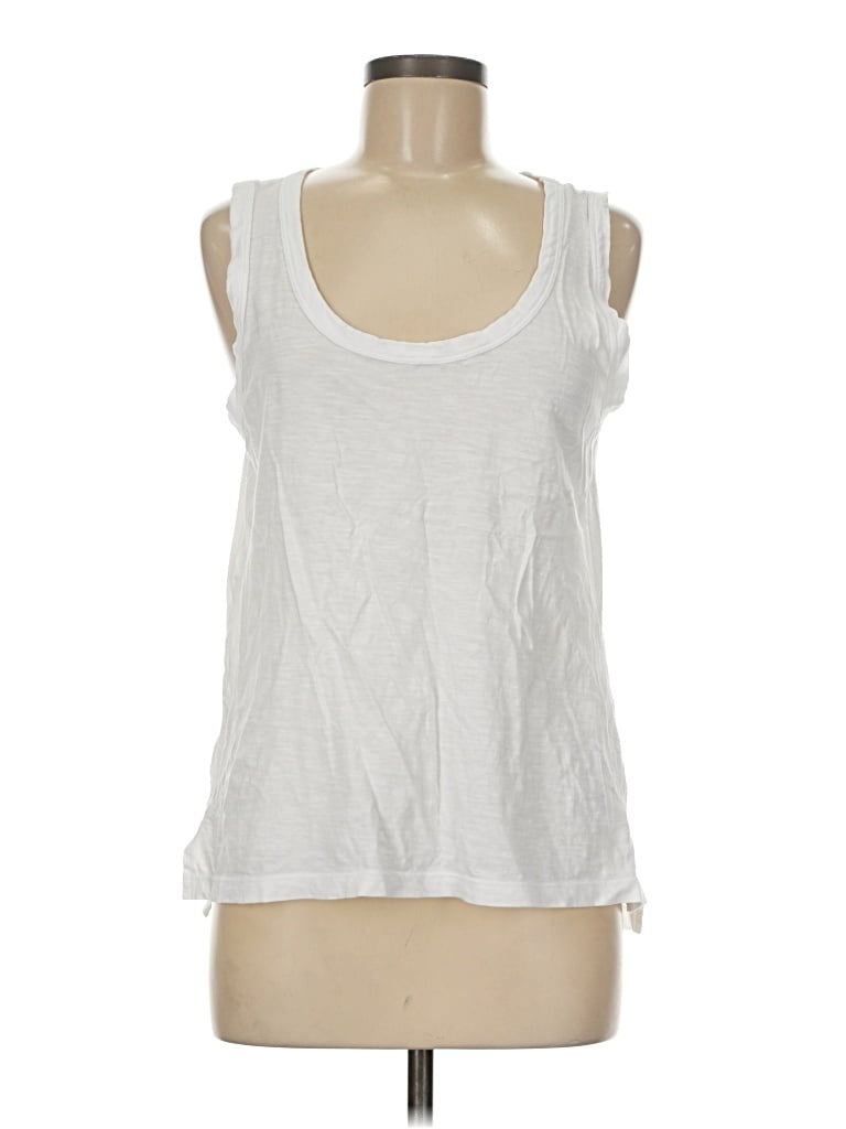 Pre-owned Ann Taylor Loft Sleeveless T-shirt In White