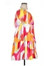 Shein Curve 100% Polyester Print Orange Casual Dress Size 0X - photo 4