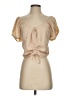 Forever 21 100% Polyester Tan Short Sleeve Blouse Size S - photo 1