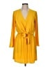 Topshop 100% Polyester Solid Yellow Casual Dress Size 8 - photo 1