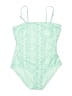 Ninety-Nine Degrees 100% Polyester Paisley Green One Piece Swimsuit Size 2X - photo 1