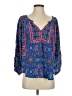 Tolani 100% Silk Blue 3/4 Sleeve Silk Top Size XS - photo 1