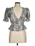 Emory Park 100% Polyester Silver 3/4 Sleeve Blouse Size M - photo 1