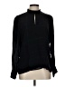 Ecru 100% Silk Plaid Black Long Sleeve Silk Top Size L - photo 1