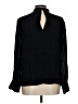 Ecru 100% Silk Plaid Black Long Sleeve Silk Top Size L - photo 2