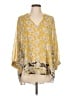 CAbi 100% Polyester Yellow 3/4 Sleeve Blouse Size L - photo 1