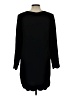 Aqua 100% Polyester Solid Black Casual Dress Size L - photo 2
