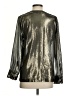 J.Crew Metallic Silver Long Sleeve Silk Top Size 4 - photo 2