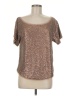 Mia Joy Metallic Brown Short Sleeve Top Size M - photo 1