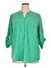 Tacera 100% Polyester Green 3/4 Sleeve Blouse Size XL - photo 1