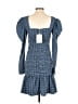 Ganni Plaid Blue Cocktail Dress Size EU 36 / US 6 - photo 2