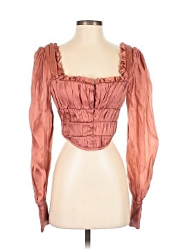House Of Cb Long Sleeve Silk Top
