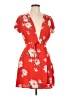 showpo 100% Polyester Floral Red Casual Dress Size 10 - photo 1
