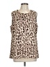 CAbi 100% Polyester Animal Print Brown Sleeveless Blouse Size L - photo 1