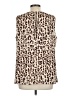 CAbi 100% Polyester Animal Print Brown Sleeveless Blouse Size L - photo 2