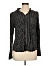 Modern Works Stripes Black Long Sleeve Blouse Size L - photo 1