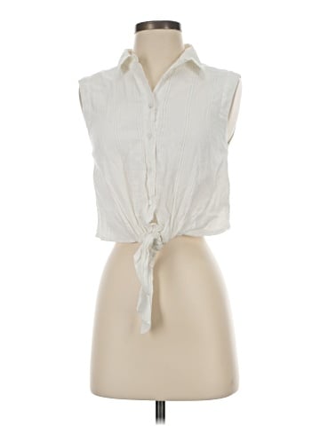Intermix Sleeveless Button-Down Shirt (view 1)