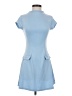 Shein Solid Blue Casual Dress Size 4 - photo 1