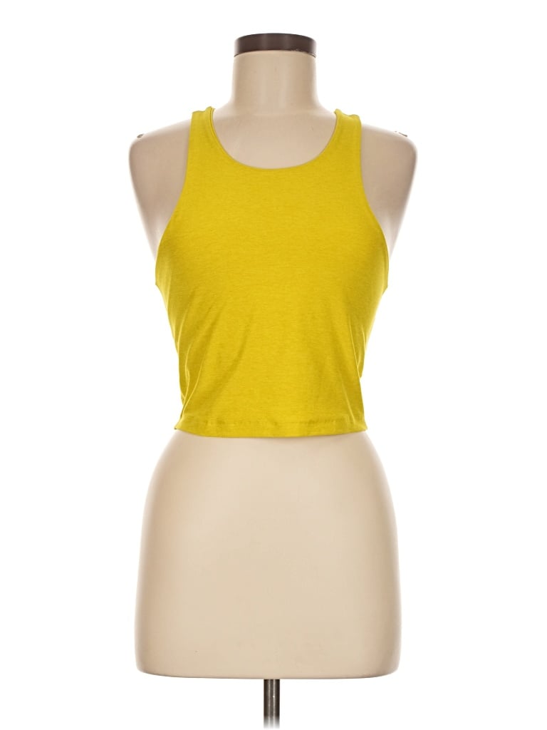 Pre-owned Beyond Yoga Tank Top Yellow Halter Neckline Tops