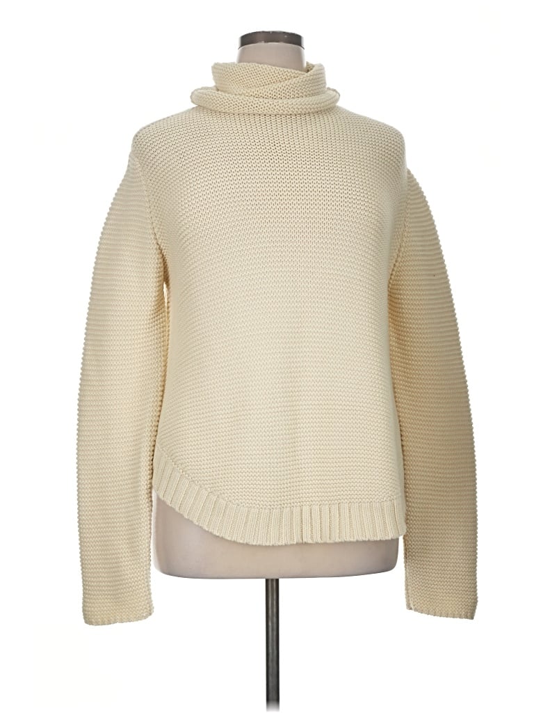 Pre-owned Frances Valentine Turtleneck Sweater In White