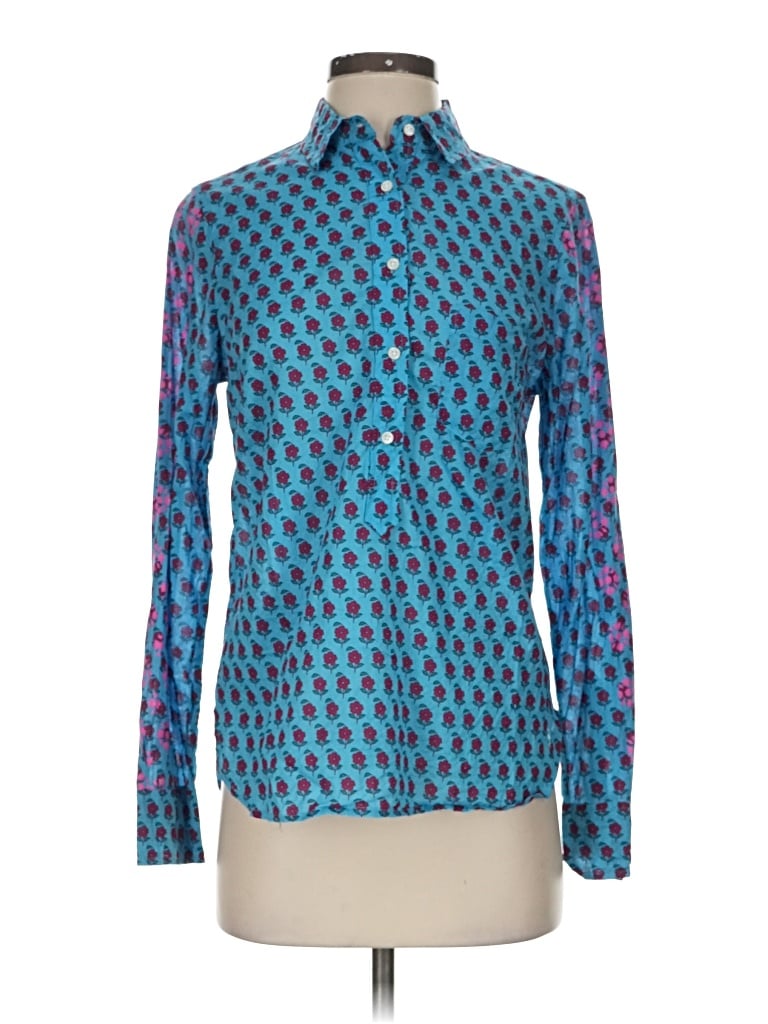 Pre-owned Jcrew Long Sleeve Button Down Shirt In Blue