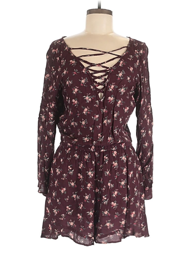 Pre-owned American Eagle Outfitters Casual Dress In Burgundy