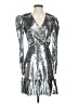 MICHAEL Michael Kors 100% Polyester Metallic Silver Cocktail Dress Size XS - photo 1