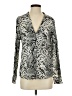 Unbranded 100% Polyester Animal Print Silver Long Sleeve Blouse Size S - photo 1