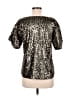 Mia Joy Metallic Silver Short Sleeve Top Size M - photo 2