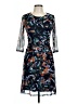 En Focus Studio Print Blue Cocktail Dress Size 6 - photo 1