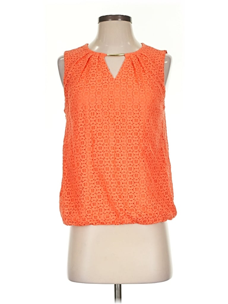 Pre-owned Liz Claiborne Tank Top Orange Halter Neckline Tops
