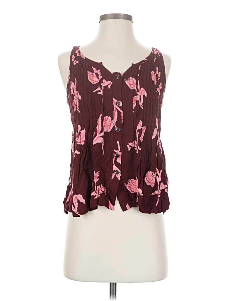 Pre-owned Maeve Sleeveless Blouse In Burgundy